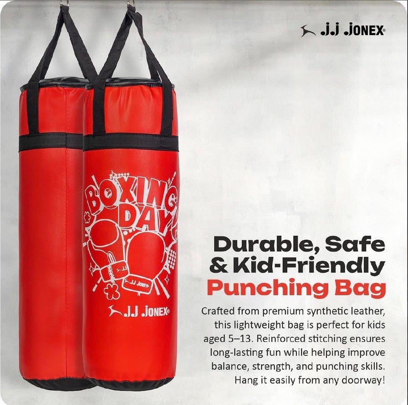 Jonex JJ Jonex Kids Boxing Set with Punching Bag, Gloves & Headgear - 18-Inch Synthetic Leather Training Kit for Ages 4–10 - Image 5
